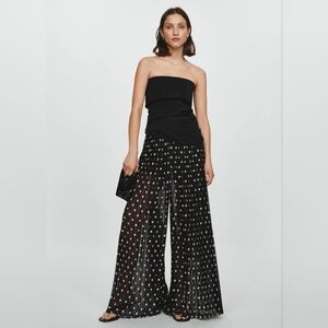 Mango Polka-dot pleated trousers